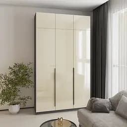 Шкаф 3-дверный с антресолью MebelStar Оскар Gloss BL-B, 4 дополнительных полки 150x52x260 см Антрацит/Альмонд (MBS-5494)