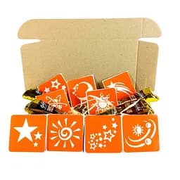 Набор хны с трафаретами для био-тату №11 Fresh Tattoo henna-set-11, 9 трафаретов