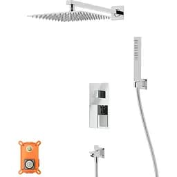 Душева система Corsan Ango 25 хром з виливом + BOX прихованого монтажу ZA25MCHW, Хром