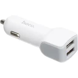Автомобільний зарядний пристрій від прикурювача Hoco Z23 2xUSB 2.4A White