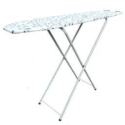 Дошка для прасування підлогова Casa Si Legno S 110x30 Blue Leaves, регулювання висоти, висувна підставка для праски, розмір складання 120х30х3 см