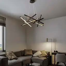 Черная Led люстра с подвесным регулируемым корпусом Ø 90 см | Ст. A 55071-650 BK | Line F