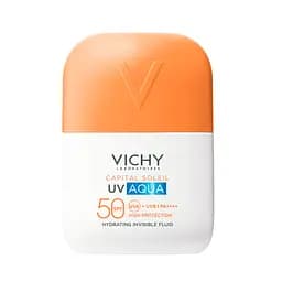 Сонцезахисний ультралегкий зволожувальний флюїд Vichy Capital Soleil UV Aqva для шкіри обличчя та зони навколо очей SPF 50 50 мл