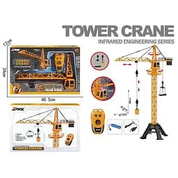 Машина спецтехніки на радіокеруванні "Баштовий кран", підсвічування, акумулятор 3.7V, USB-кабель, пульт, автоматичний підйомний кран Z6826A