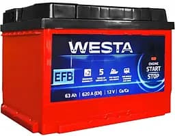 Автомобільний акумулятор WESTA 63 Ah / 620 A EFB Start-Stop L лівий плюс (242x175x190) WEFB631