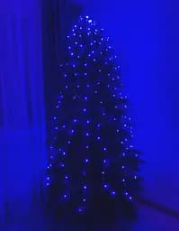 Світлодіодна гірлянда нитка крапля роси 4.5 м 50led батарейки Blue - мініатюра 3