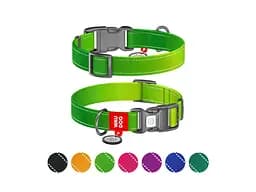Ошейник для животных WAUDOG Nylon Mono с QR паспортом, пластиковый фастекс S салатовый (52095)