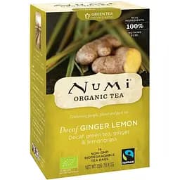 Чай зелений Numi Organic Tea Decaf Ginger Lemon без кофеїну органічний 18 пакетиків 36 г