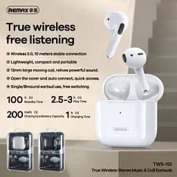 Bluetooth гарнітура Remax TWS-10i з компактним дизайном (MAW-41322_565) - мініатюра 3