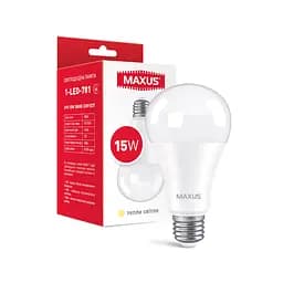 Лампа світлодіодна Maxus 1-LED-781 A70 15W 3000K 220V E27