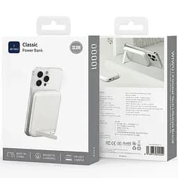 Портативний ЗП Power Bank WIWU P064 Classic PD22.5W з Бездротовий зарядний пристрій + holder 10000 mAh White - мініатюра 2