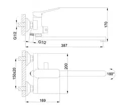 Змішувач для ванни Frap F2262 - мініатюра 6