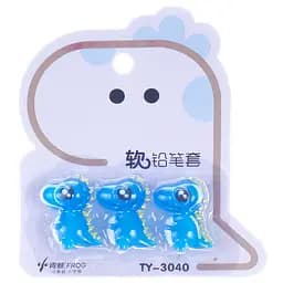 Набор колпачков канцелярских Динозавры, синий, 3 шт (853499)