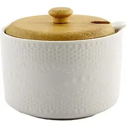 Цукорниця Interos з ложкою та дерев'яною кришкою 250 мл (PJ02560-1)