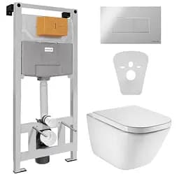 Комплект инсталляция 4 в 1 Volle Master Neo 201010 + унитаз Roca Gap Clean Rim A34H47C000 с сидением Soft Close, Белый