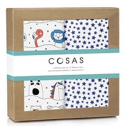 Пелюшки багаторазові Cosas дитячі M&G Animals 2 шт., 80х100 см, сині