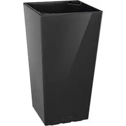 Кашпо Plastkon Elise 20х20х36 см глянцевое антрацит
