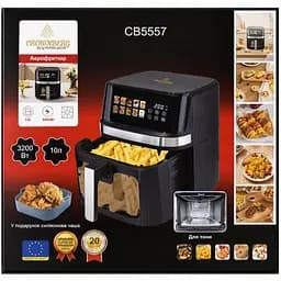 Мультипечь аэрофритюрница Crownberg CB-5557 10л фритюрница аэрогриль 3200 Вт Черная