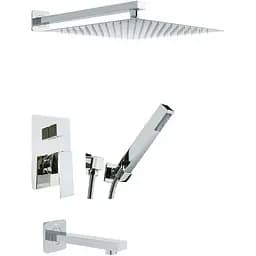 Душова система Rea Rainforce chrome з виливом + BOX прихованого монтажу REA-B0639KPL, Хром