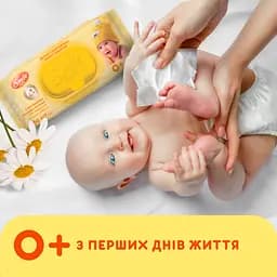 Вологі серветки Smile baby з екстрактом ромашки та алое 60 шт. - мініатюра 5