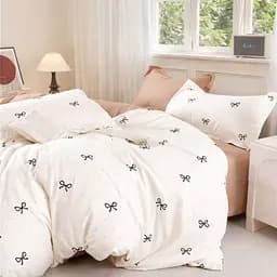 Постельное белье Турция семейка с двумя пододеяльниками 100% котон Діма комплект с компаньоном Наволочки 70х70 см Бантики