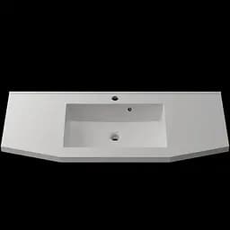 Раковина глянцева врізна Amidicon Santo 110 1100x450 з литого каменю SANTO_110_HL, Білий