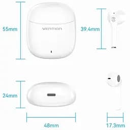Навушники TWS Vention Elf Earbuds E02 White (NBGW0) - мініатюра 3