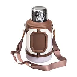 Термос для туризму Vacuum Cup 1,5 л з фліп кришкою та складаними ручками, коричневий Yiwu HP-14-21V - мініатюра 7