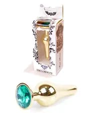 Анальная пробка Jawellery Gold BUTT PLUG Green Boss Series 64-00069 101642
