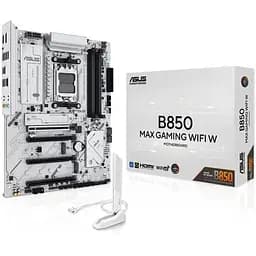Материнська плата Asus AM5 B850 MAX Gaming WIFI W, B850, 4xDDR5, Int.Video (CPU), 4xSATA3, 3xM.2, 1xPCI-E 5.0 x16, 1xPCI-E 4.0 x16, 2xPCI-E 4.0 x1, Realtek 7.1, Realtek 2.5Gb, WiFi 6E, Bluetooth 5.3, 8xUSB 3.2 / 8xUSB 2.0, HDMI/DP, ATX - мініатюра 2