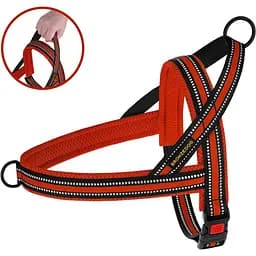 Шлея для собак BronzeDog Mesh Скандинавська, розмір М, 36х44-60 см, червона - мініатюра 3