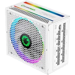 Блок питания 750 Вт, GameMax RGB 750 PRO, белый, модульный, 80+ золотистый, Active PFC, 14 см с ARGB подсветкой, 3xMolex