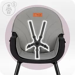 Стільчик для годування MoMi Reki 2 в 1 Black (KRKA00033) - мініатюра 4