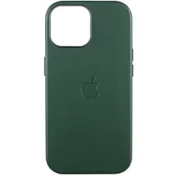 Шкіряний чохол Epik Leather Case AAA with MagSafe and Animation для Apple iPhone 15, 6.1 Green