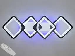 Світлодіодна люстра смарт світильник з пультом, 72Вт, чорна