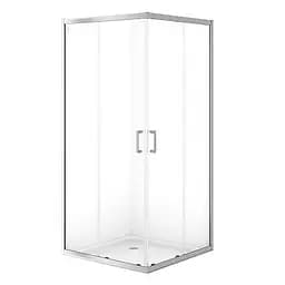 Душевая кабина Cersanit Brasco 90x90 см квадратная раздвижная прозрачное стекло без поддона хром S168-006, прозрачный, хром