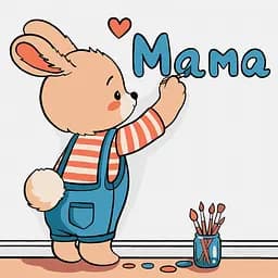 Набор для росписи по номерам для детей 5+ Рисую слово МАМА, Ideyka, 25x25 см, КНО1238