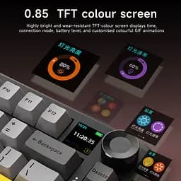 Iгрова механічна клавіатура Ajazz AK820 MAX Plus / Три режими підключення / Maillard Switch /Black Yellow - мініатюра 2