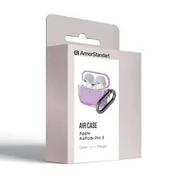 Чохол для навушників Apple AirPods Pro 3, фіолетовий, Air, термополіуретан (TPU), протиударний, захист від подряпин, пилу і ударів, футляр з карабіном для кріплення, точні вирізи для доступу до роз"ємів, ArmorStandart (ARM88269) - мініатюра 3