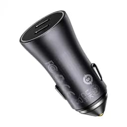 Автомобільний зарядний пристрій Baseus Golden Contactor Dual Fast Charger C+C 40W CGJP000013 Dark Gray