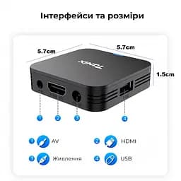 Tanix TX1 1/4Gb Allwinner H313 Android 10 смарт ТВ приставка - мініатюра 7