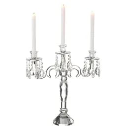 Свічник кришталевий J-line 45 см на 3 свічки прозорий (47325)