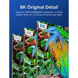 Кабель мультимедійний HDMI M to HDMI M 5.0m 8K cotton braided blue Vention (ALGLJ) - мініатюра 5