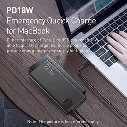 Зовнішній акумулятор Baseus Adaman Metal Overseas 22.5W 20000mAh PPAD070101 чорний - мініатюра 7