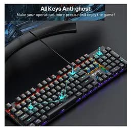 Клавиатура механическая игровая с подсветкой iMICE Model GK-600 USB Wired Type-C, Eng/Укр/Рус, Black - мініатюра 9