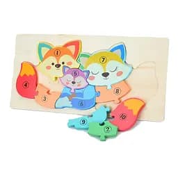 Деревянная игрушка Пазлы животные, семья, 10 деталей, 30x15x1 см (в ассортименте)