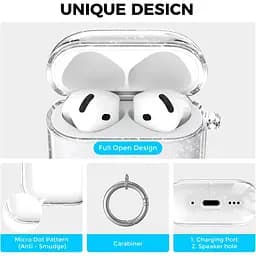 Чохол AhaStyle Silicone Case для Apple AirPods 4 Transparent Glitter (CP-WG164-CGR) [133822] - мініатюра 3