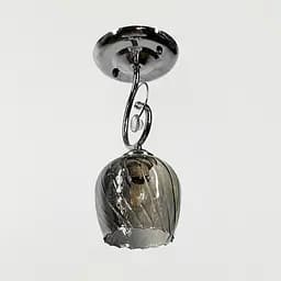 Серебряный светильник с цветочным узором на графитовом плафоне Ø20х32 см | Line F | Ст. 6368/1A CH+GR