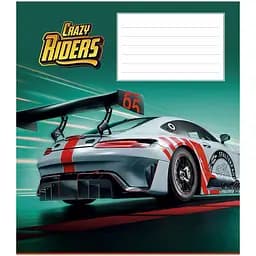Тетрадь ученическая Школярик Crazy riders, в косую линию, 12 листов, ВД-лак, 30 шт. (012-3258C)