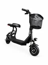 Дитячий електросамокат 500W 16Ah 8" з кошиком та сидінням чорний - мініатюра 2